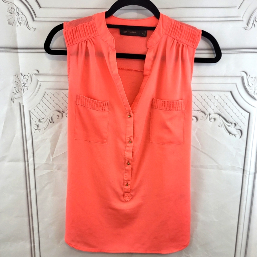 The Limited Gorgeous Melon Button Front Blouse Size Small